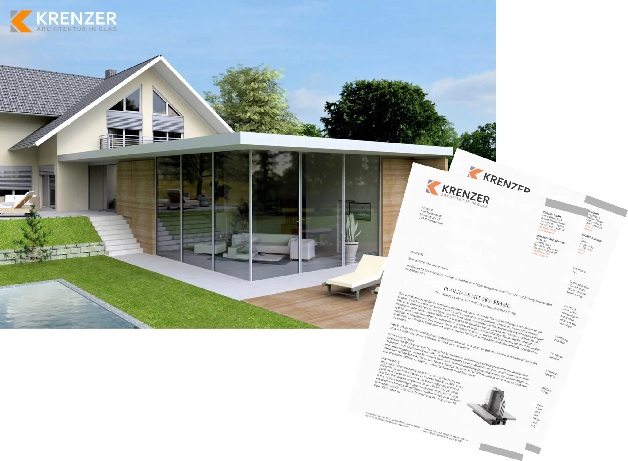 Angebot_Glashaus bzw Poolhaus mit Sky-Frame Angebot Glashaus mit Sky-Frame