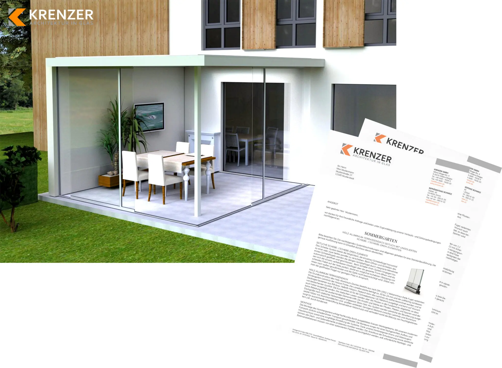 Angebot_Sommergarten Angebot modernes Glashaus Krenzer