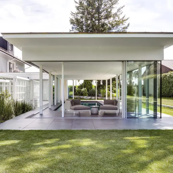 Architektur: Meer Architekten | Fotografie: Philipp Herbster Krenzer Poolhaus mit Sky-Frame