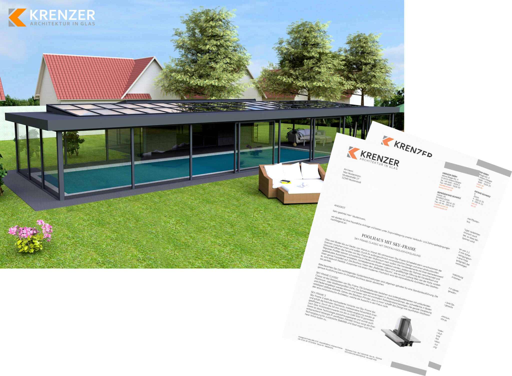 Angebot Poolhaus mit Sky-Frame